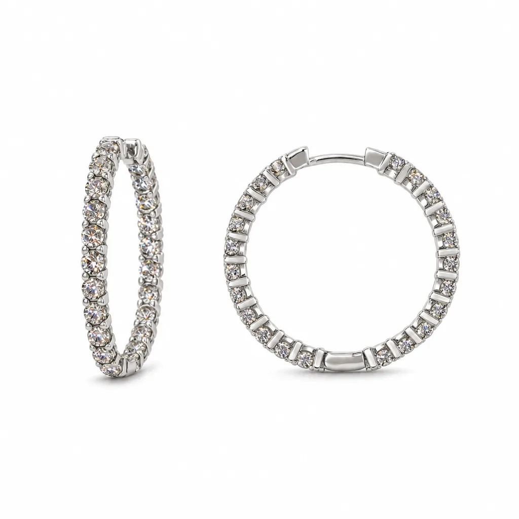 14 Ayar 2,25 ct Pırlantalı Halka Küpe