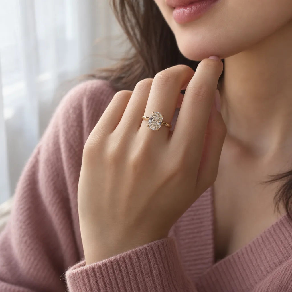 14 Ayar 3,02 ct E VS1 Pırlanta Tektaş Yüzük