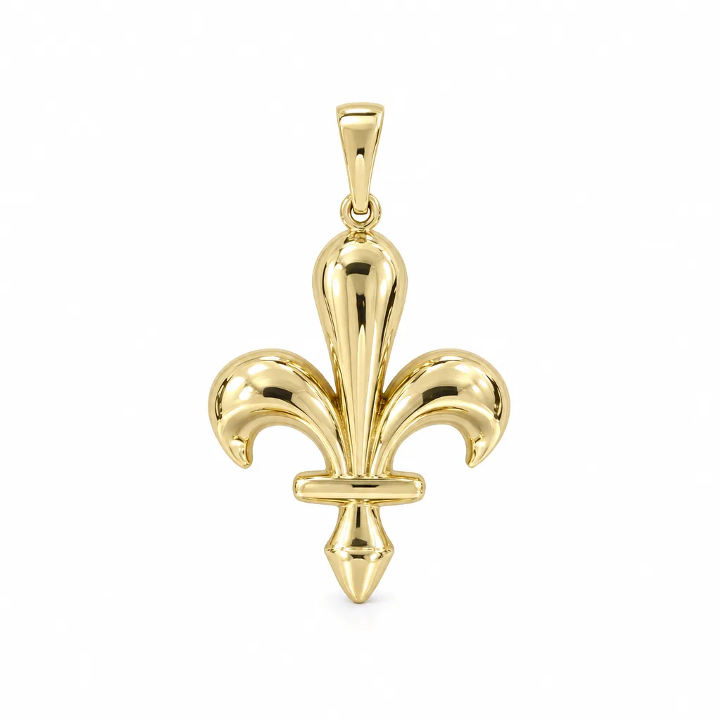 585 Ayar Fleur-de-Lis Kolye Ucu