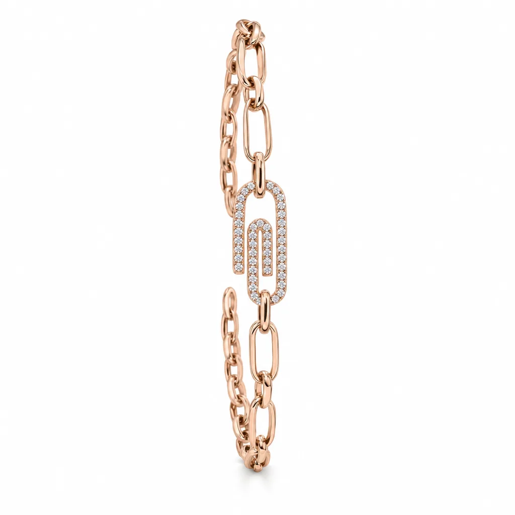 Pırlantalı Geometrik Form Bileklik