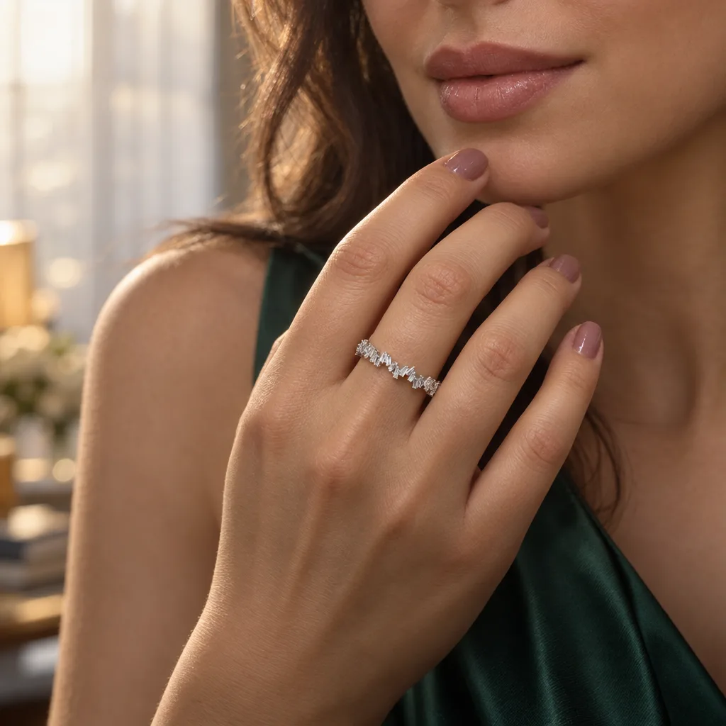 14 Ayar 0,62 ct Pırlantalı Sıralı Yüzük