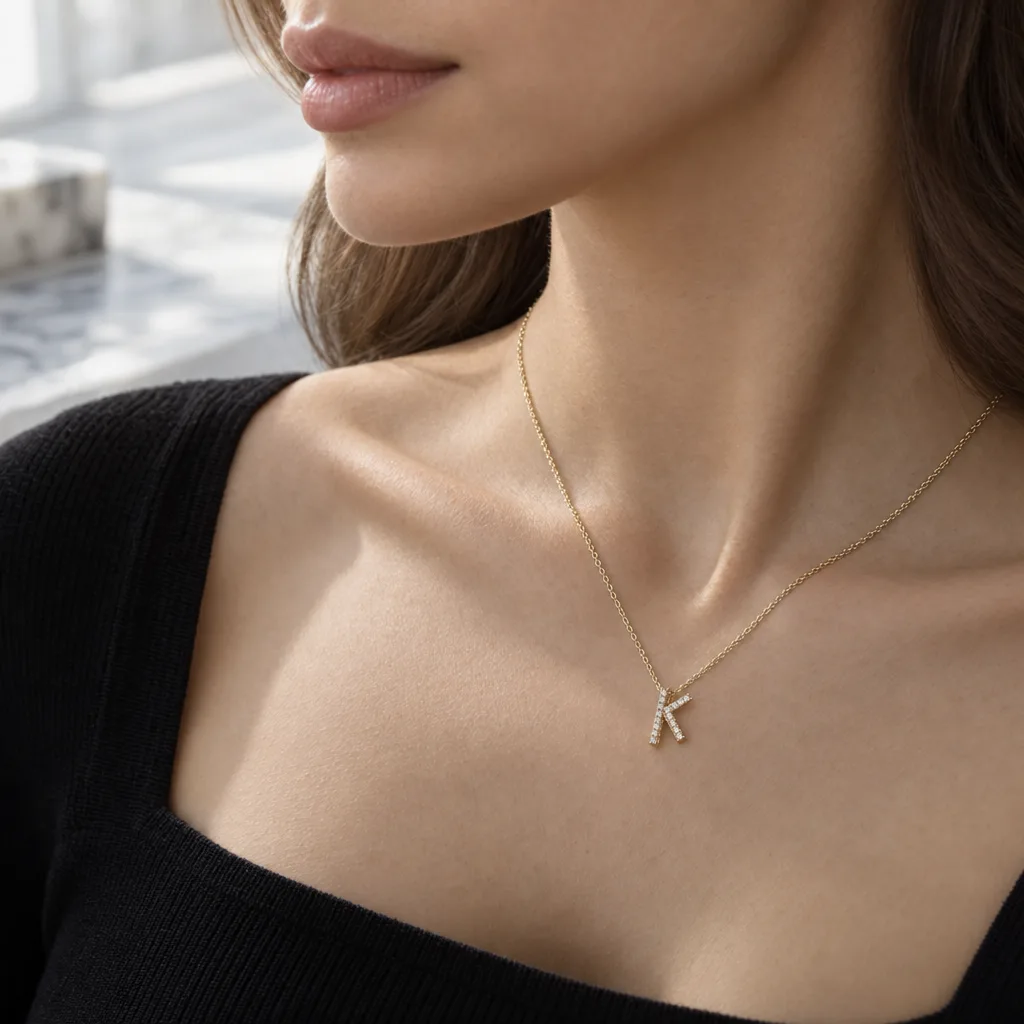 14 Ayar 0,09 ct Pırlantalı Zarif Kolye